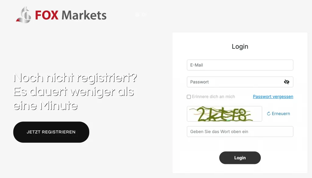 Fox Markets login